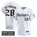 Men's Seattle Mariners 'Deep Sea Gothic Edition' Vapor Premier Limited Jersey V2 - All Stitched - White, Jacob Nottingham