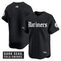 Men's Seattle Mariners 'Deep Sea Gothic Edition' Vapor Premier Limited Jersey V2 - All Stitched - Black, Team