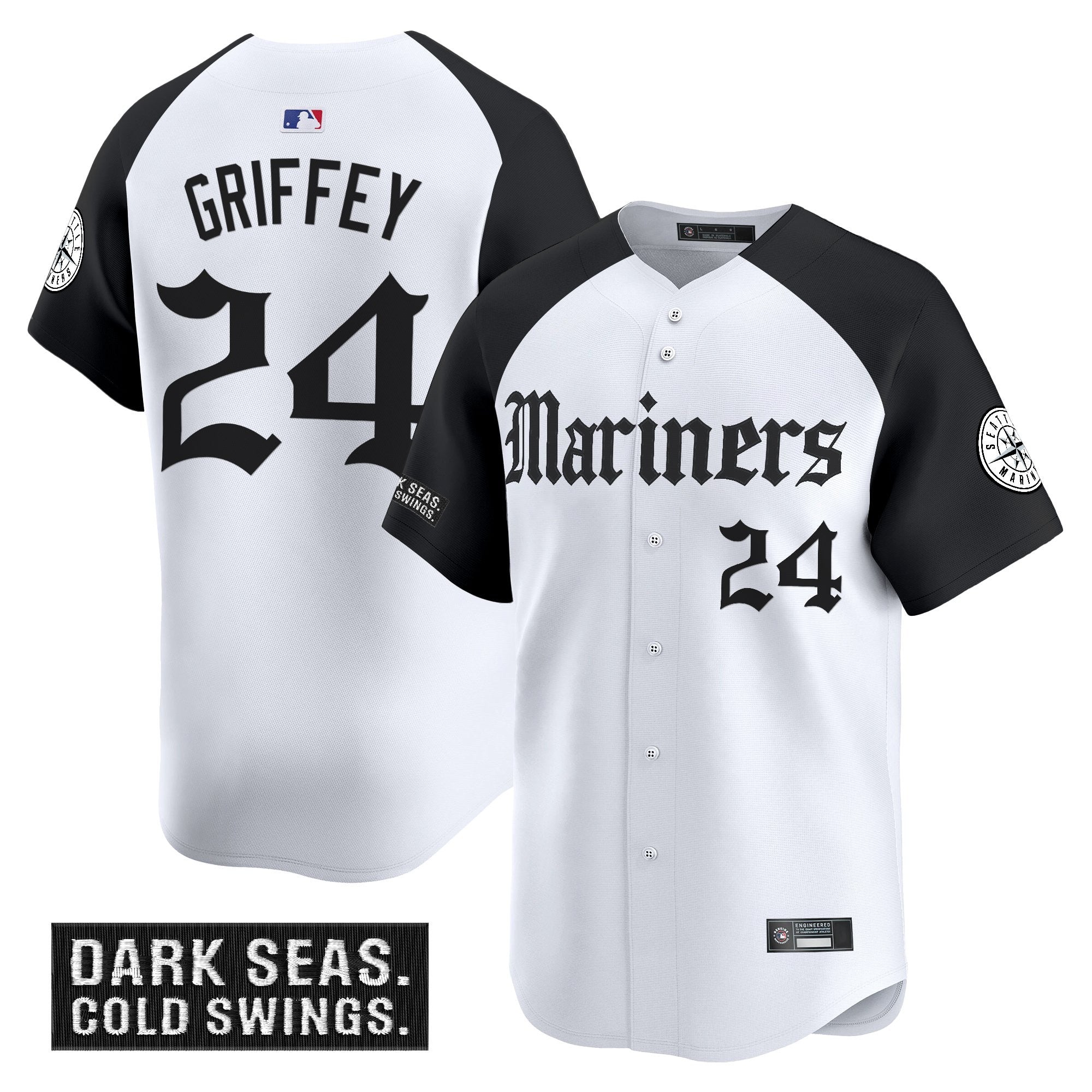 Men's Seattle Mariners 'Deep Sea Gothic Edition' Vapor Premier Limited Jersey V2 - All Stitched - Alternate, Ken Griffey Jr.