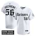 Men's Seattle Mariners 'Deep Sea Gothic Edition' Vapor Premier Limited Jersey V2 - All Stitched - White, Randy Arozarena