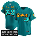 Men's Seattle Mariners 'Graffiti Emerald Drop Edition' Vapor Premier Limited Jersey - All Stitched - Teal, Cal Raleigh