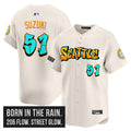 Men's Seattle Mariners 'Graffiti Emerald Drop Edition' Vapor Premier Limited Jersey - All Stitched - Cream, Ichiro Suzuki