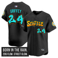 Men's Seattle Mariners 'Graffiti Emerald Drop Edition' Vapor Premier Limited Jersey - All Stitched - Black, Ken Griffey Jr.