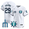 Men's Seattle Mariners Trident Patch Vapor Premier Limited Jersey - All Stitched - White, Cal Raleigh