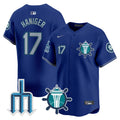 Men's Seattle Mariners Trident Patch Vapor Premier Limited Jersey - All Stitched - Royal, Mitch Haniger