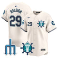 Men's Seattle Mariners Trident Patch Vapor Premier Limited Jersey - All Stitched - Cream, Cal Raleigh