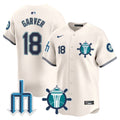Men's Seattle Mariners Trident Patch Vapor Premier Limited Jersey - All Stitched - Cream, Mitch Garver