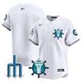 Men's Seattle Mariners Trident Patch Vapor Premier Limited Jersey - All Stitched - White, Team