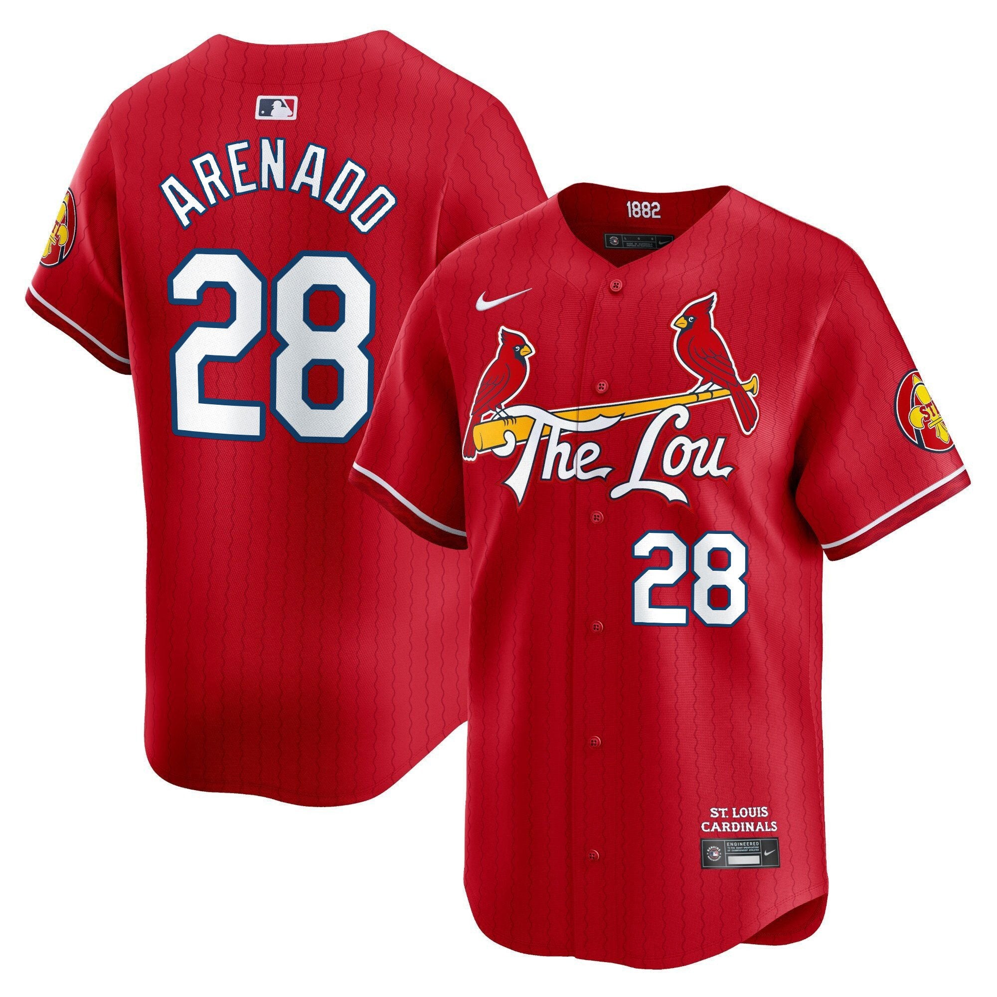 Men's St. Louis Cardinals 2024 City Connect Vapor Premier Limited Jersey - All Stitched - Red, Nolan Arenado