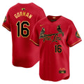 Men's St. Louis Cardinals 2024 City Connect Vapor Premier Limited Jersey - All Stitched - Red Gold, Nolan Gorman