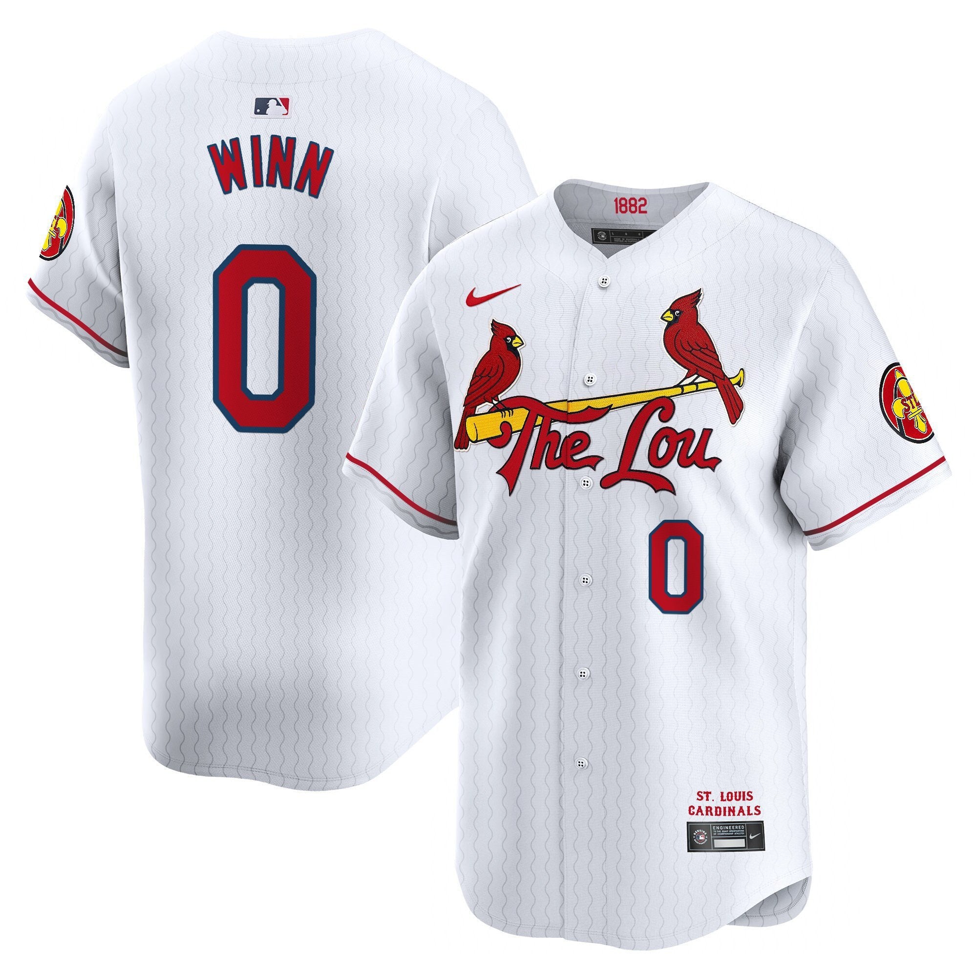 Men's St. Louis Cardinals 2024 City Connect Vapor Premier Limited Jersey - All Stitched - White, Masyn Winn