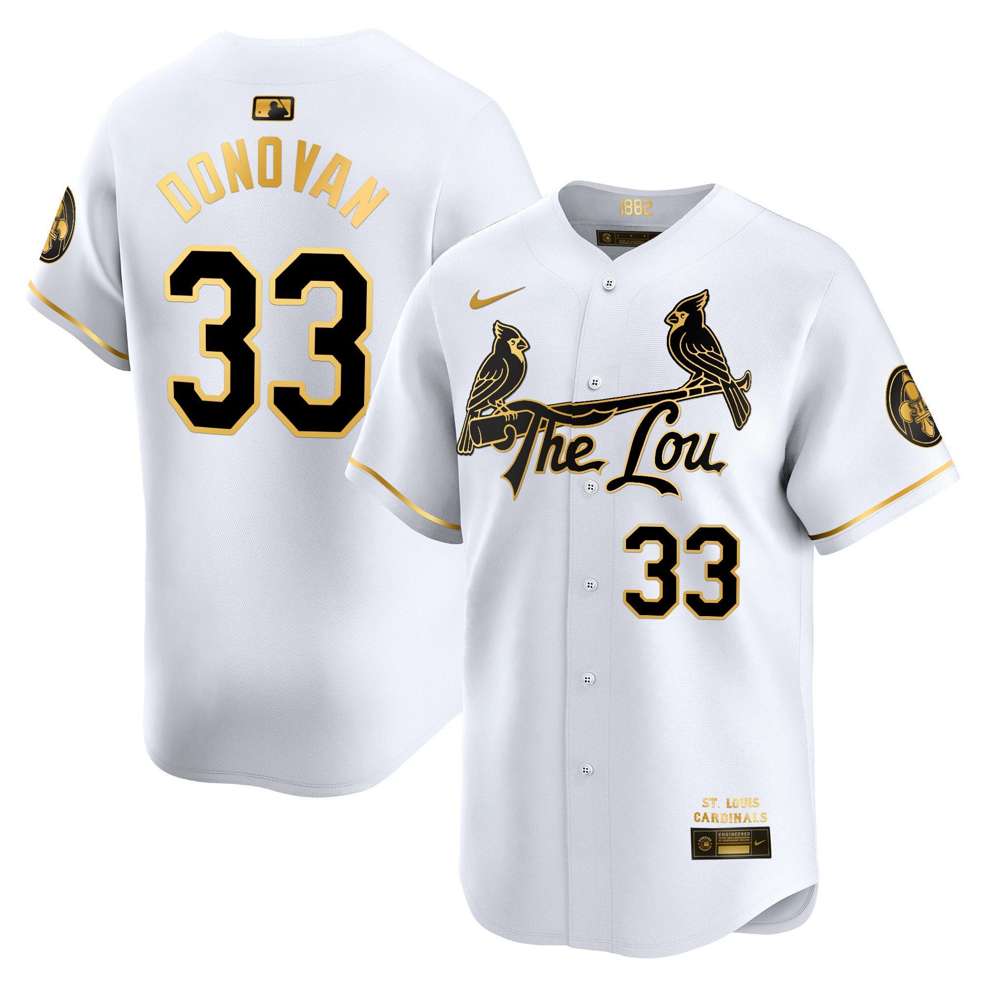 Men's St. Louis Cardinals 2024 City Connect Vapor Premier Limited Jersey - All Stitched - White Gold, Brendan Donovan