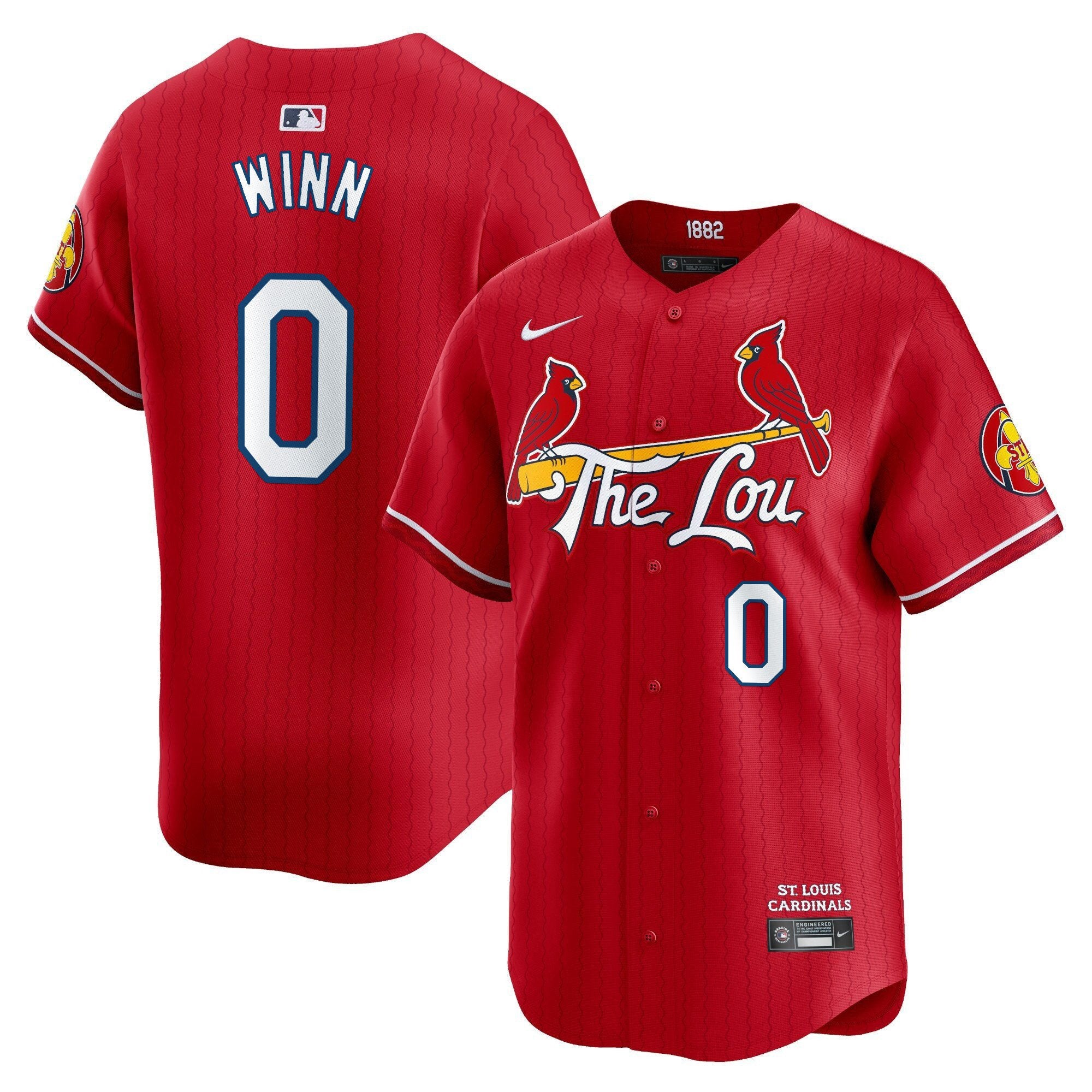 Men's St. Louis Cardinals 2024 City Connect Vapor Premier Limited Jersey - All Stitched - Red, Masyn Winn
