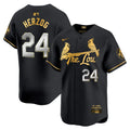 Men's St. Louis Cardinals 2024 City Connect Vapor Premier Limited Jersey - All Stitched - Black Gold, Whitey Herzog