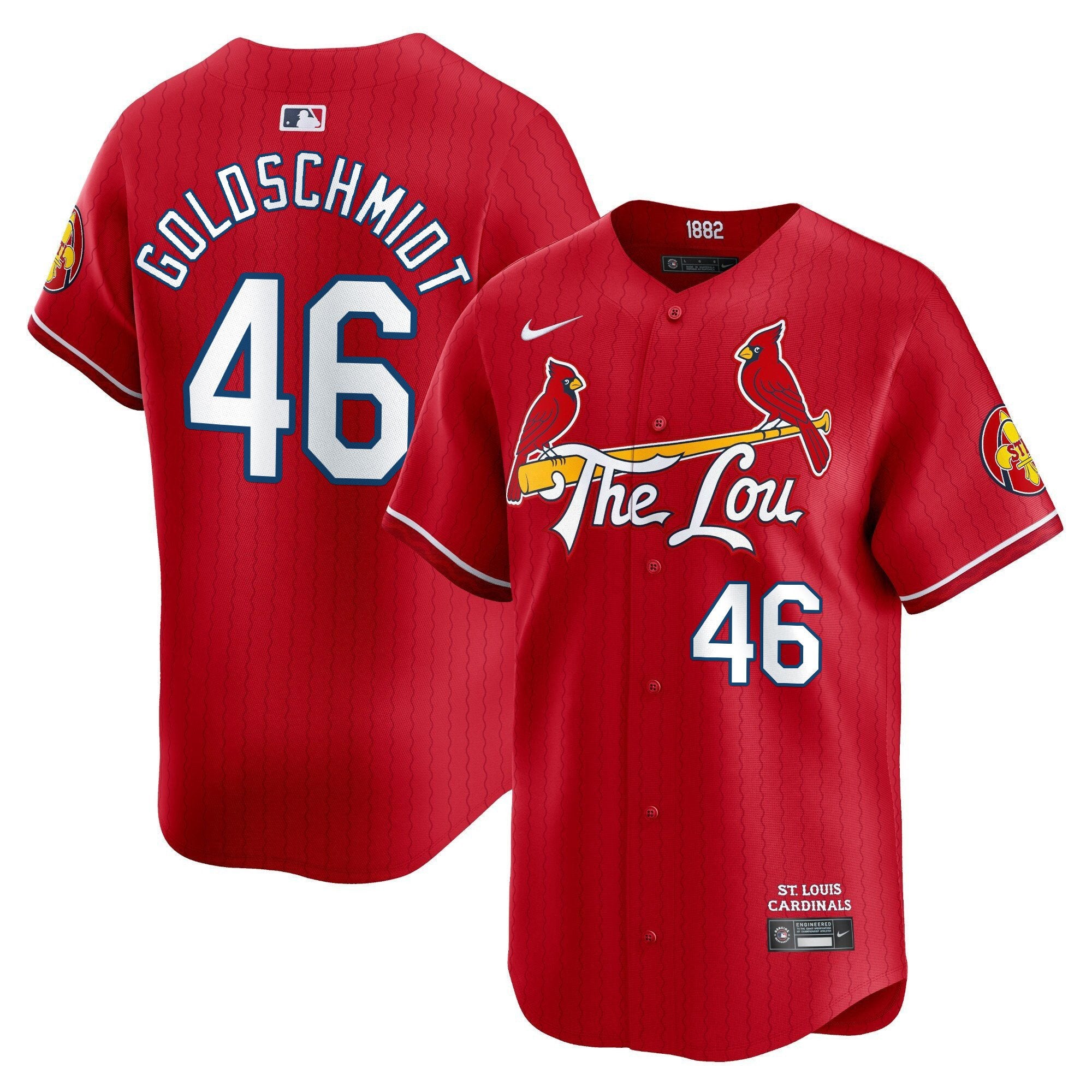 Men's St. Louis Cardinals 2024 City Connect Vapor Premier Limited Jersey - All Stitched - Red, Paul Goldschmidt