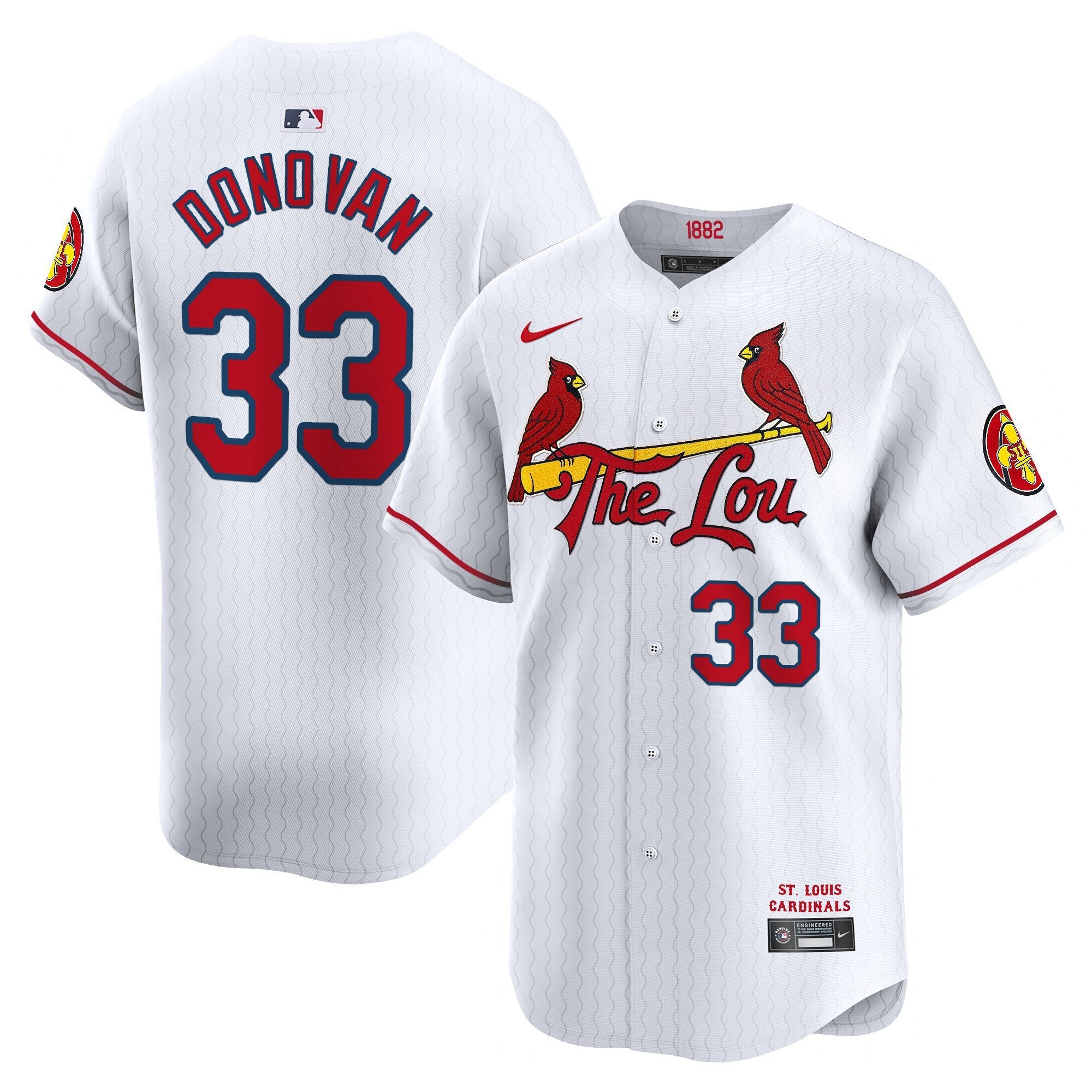Men's St. Louis Cardinals 2024 City Connect Vapor Premier Limited Jersey - All Stitched - White, Brendan Donovan
