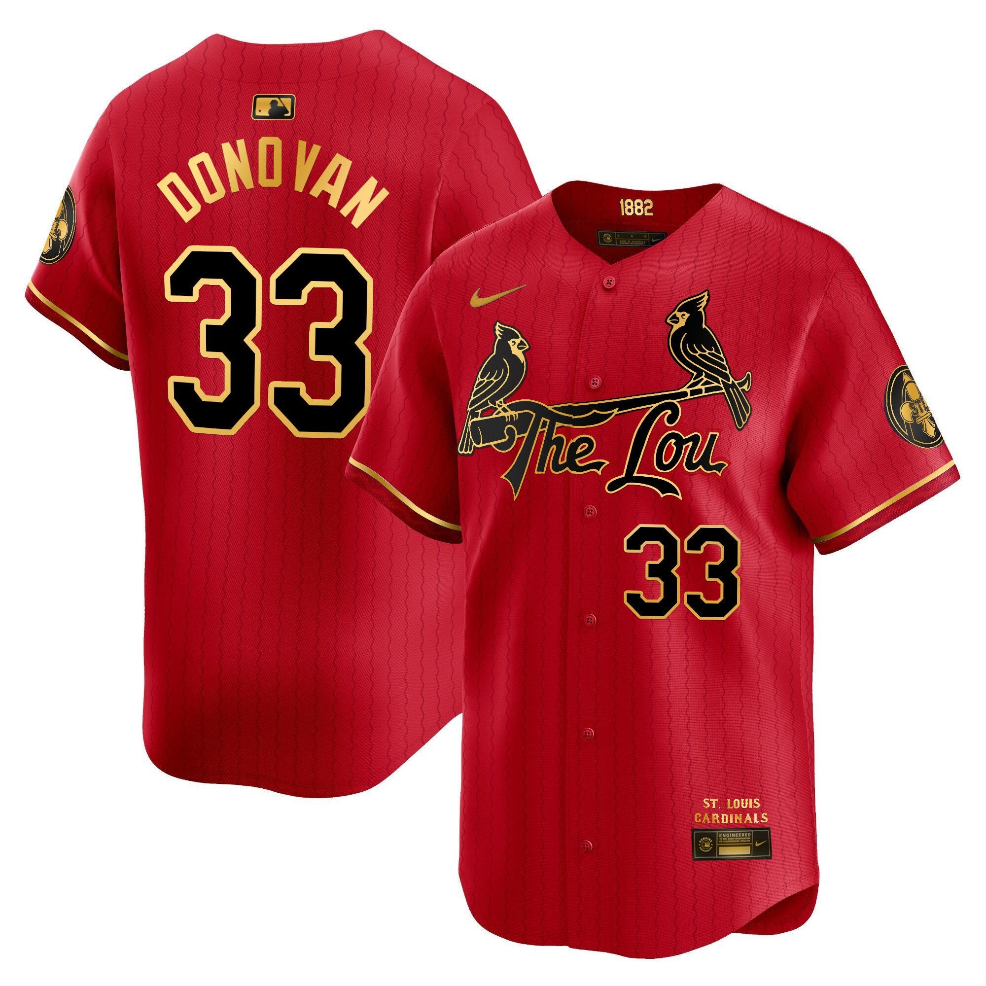 Men's St. Louis Cardinals 2024 City Connect Vapor Premier Limited Jersey - All Stitched - Red Gold, Brendan Donovan