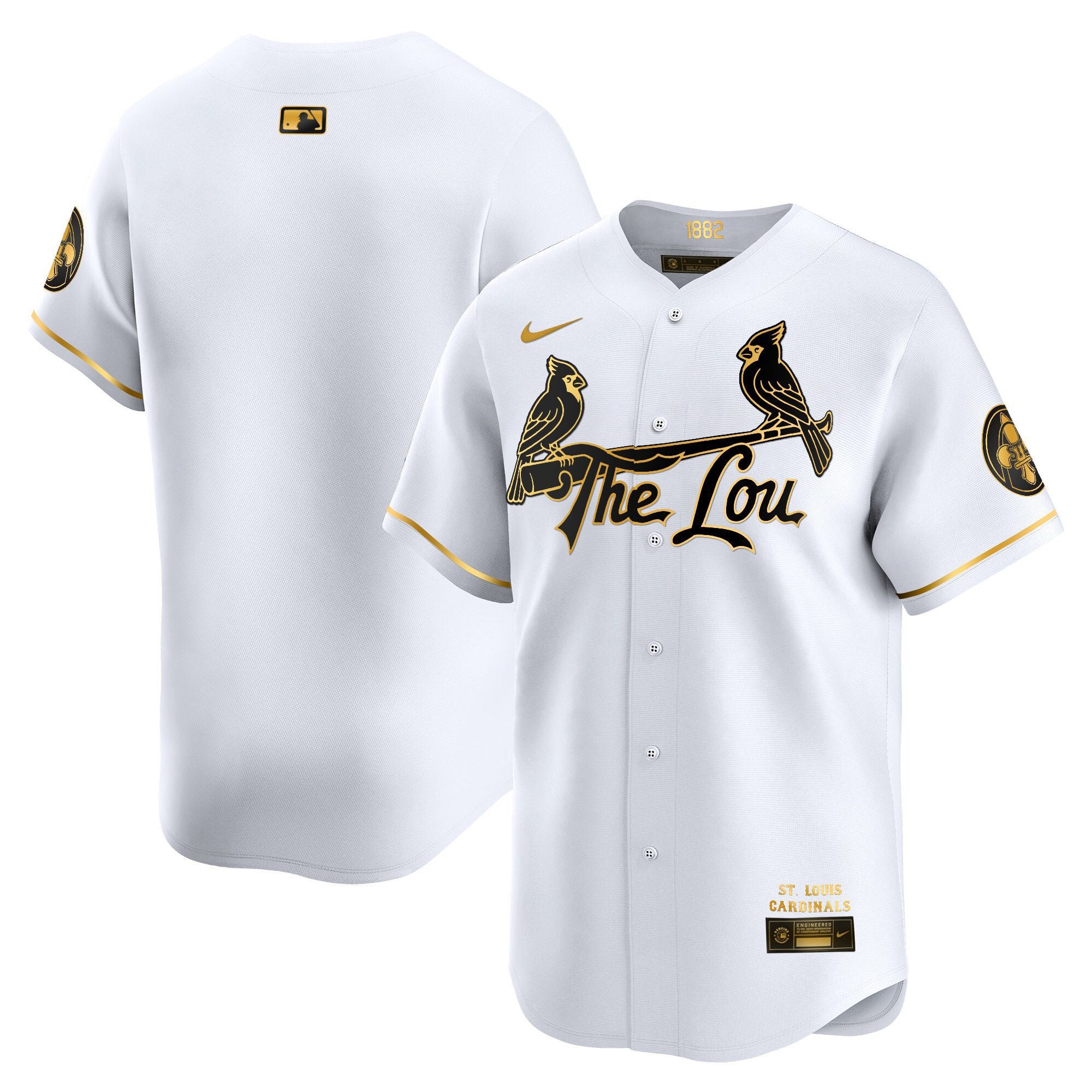Men's St. Louis Cardinals 2024 City Connect Vapor Premier Limited Jersey - All Stitched - White Gold, Team