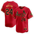Men's St. Louis Cardinals 2024 City Connect Vapor Premier Limited Jersey - All Stitched - Red Gold, Whitey Herzog