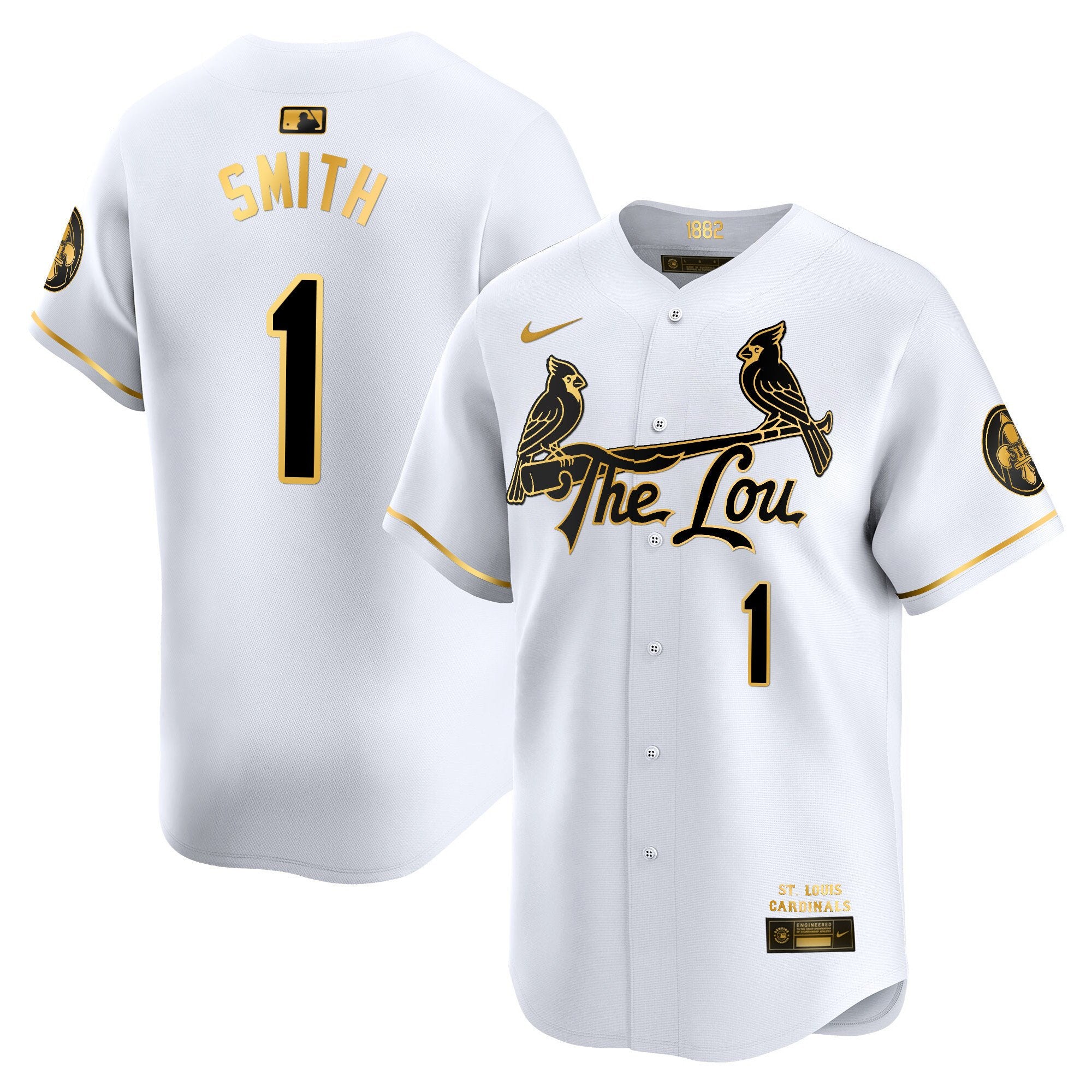 Men's St. Louis Cardinals 2024 City Connect Vapor Premier Limited Jersey - All Stitched - White Gold, Ozzie Smith