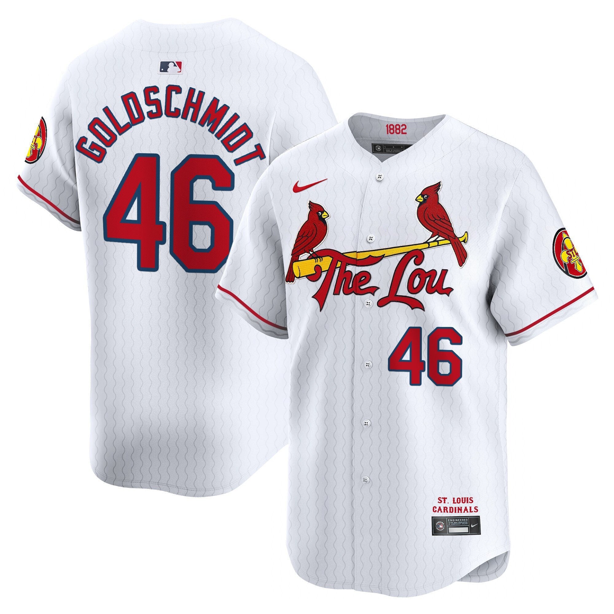 Men's St. Louis Cardinals 2024 City Connect Vapor Premier Limited Jersey - All Stitched - White, Paul Goldschmidt