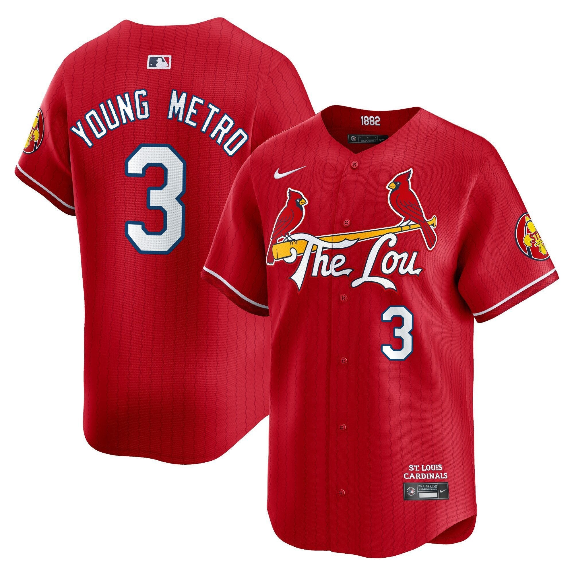 Men's St. Louis Cardinals 2024 City Connect Vapor Premier Limited Jersey - All Stitched - Red, Metro Boomin