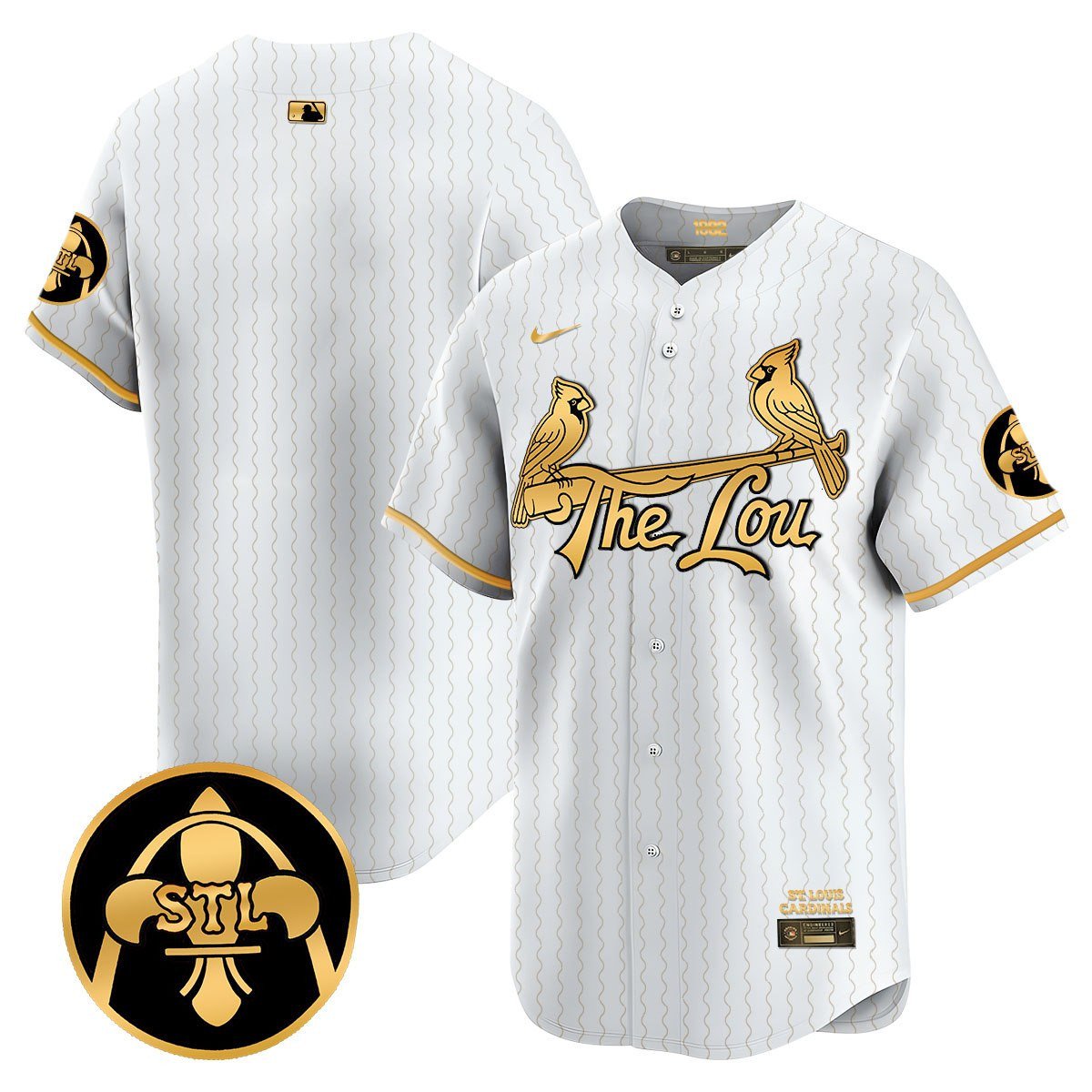 Men's St. Louis Cardinals 2024 City Connect Vapor Premier Limited Jersey V2 - All Stitched - White Gold, Team
