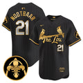 Men's St. Louis Cardinals 2024 City Connect Vapor Premier Limited Jersey V2 - All Stitched - Black Gold, Lars Nootbaar