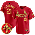 Men's St. Louis Cardinals 2024 City Connect Vapor Premier Limited Jersey V2 - All Stitched - Red Gold, Lars Nootbaar