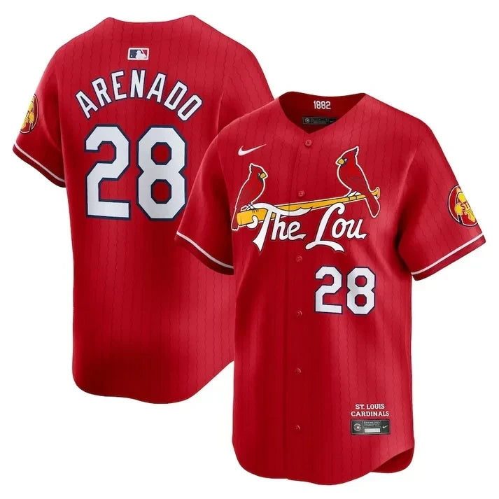 Men's St. Louis Cardinals 2024 City Connect Vapor Premier Limited Jersey V2 - All Stitched - Red, Nolan Arenado