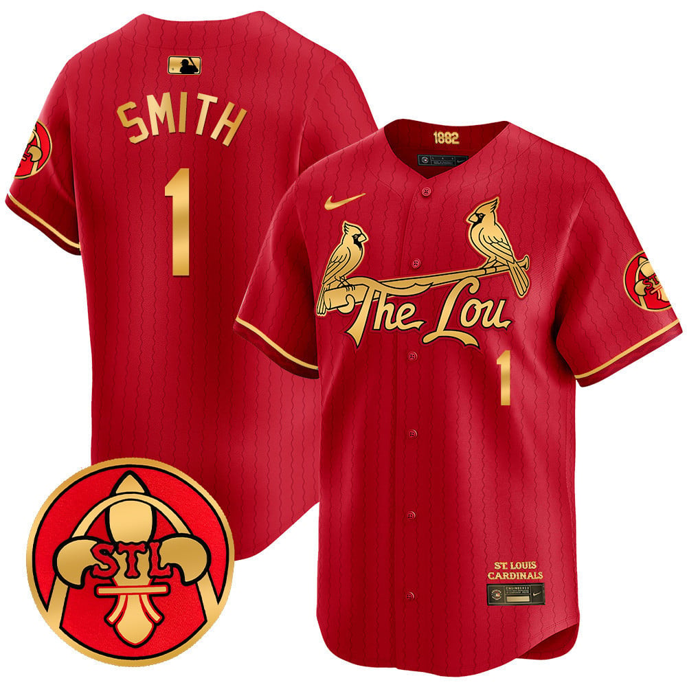 Men's St. Louis Cardinals 2024 City Connect Vapor Premier Limited Jersey V2 - All Stitched - Red Gold, Ozzie Smith