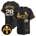 Men's St. Louis Cardinals 2024 City Connect Vapor Premier Limited Jersey V2 - All Stitched - Black Gold, Nolan Arenado