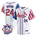 Men's St. Louis Cardinals 2024 Fourth of July Vapor Premier Limited Jersey - All Stitched - White, Whitey Herzog