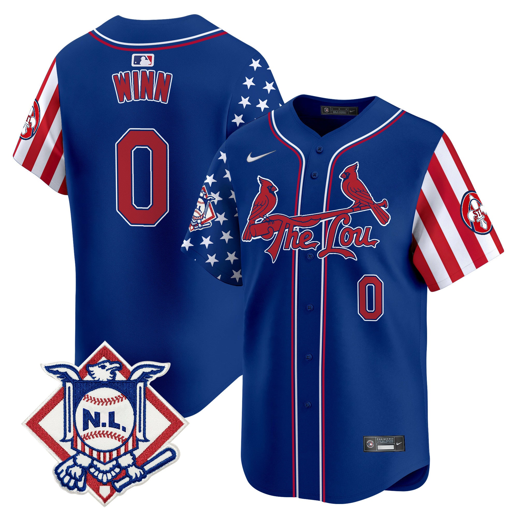 Men's St. Louis Cardinals 2024 Fourth of July Vapor Premier Limited Jersey - All Stitched - Royal, Masyn Winn