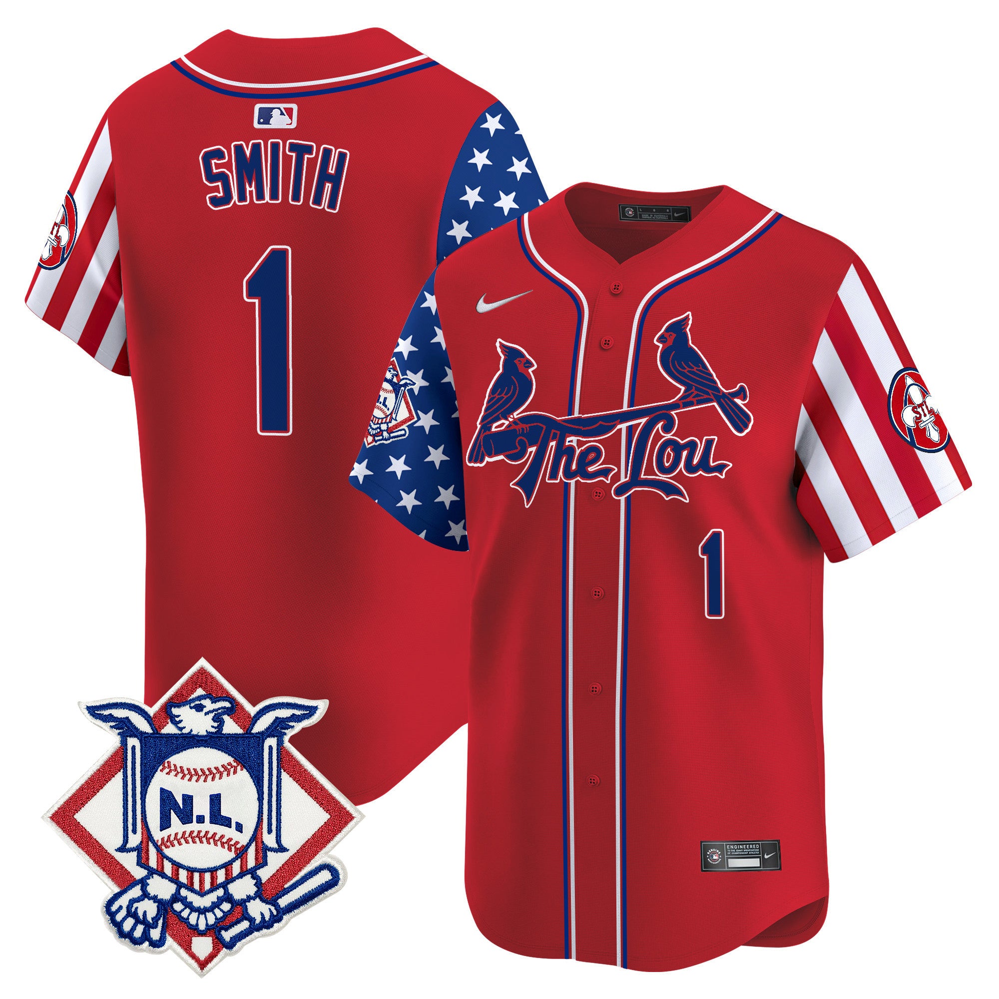 Men's St. Louis Cardinals 2024 Fourth of July Vapor Premier Limited Jersey - All Stitched - Red, Ozzie Smith