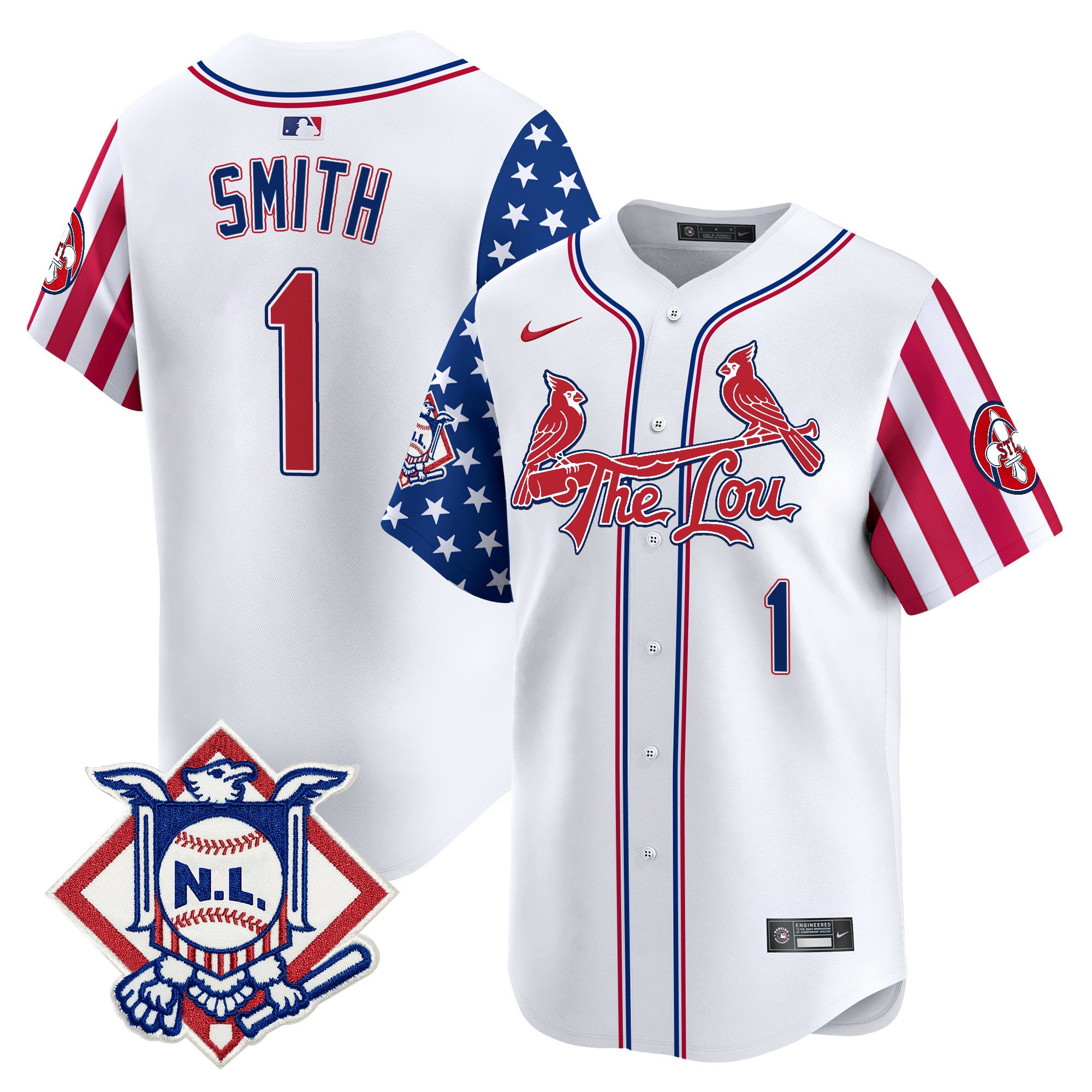 Men's St. Louis Cardinals 2024 Fourth of July Vapor Premier Limited Jersey - All Stitched - White, Ozzie Smith