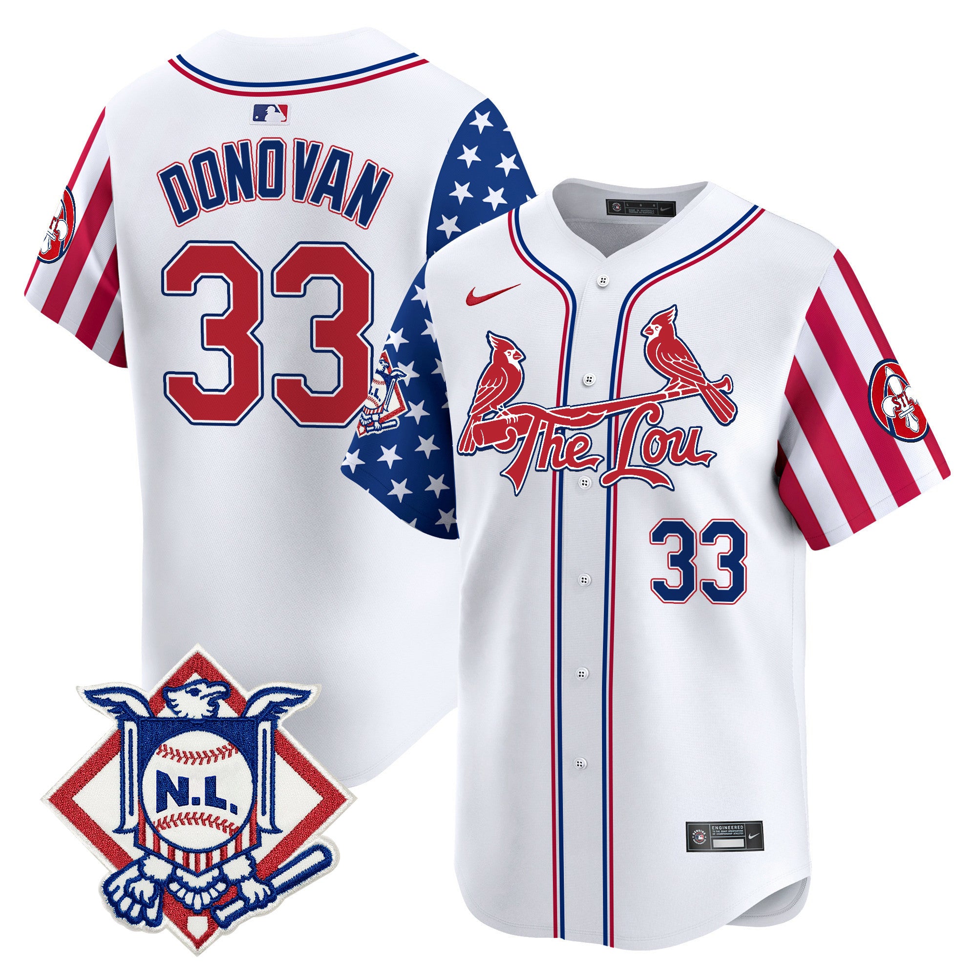 Men's St. Louis Cardinals 2024 Fourth of July Vapor Premier Limited Jersey - All Stitched - White, Brendan Donovan