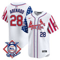 Men's St. Louis Cardinals 2024 Fourth of July Vapor Premier Limited Jersey - All Stitched - White, Nolan Arenado