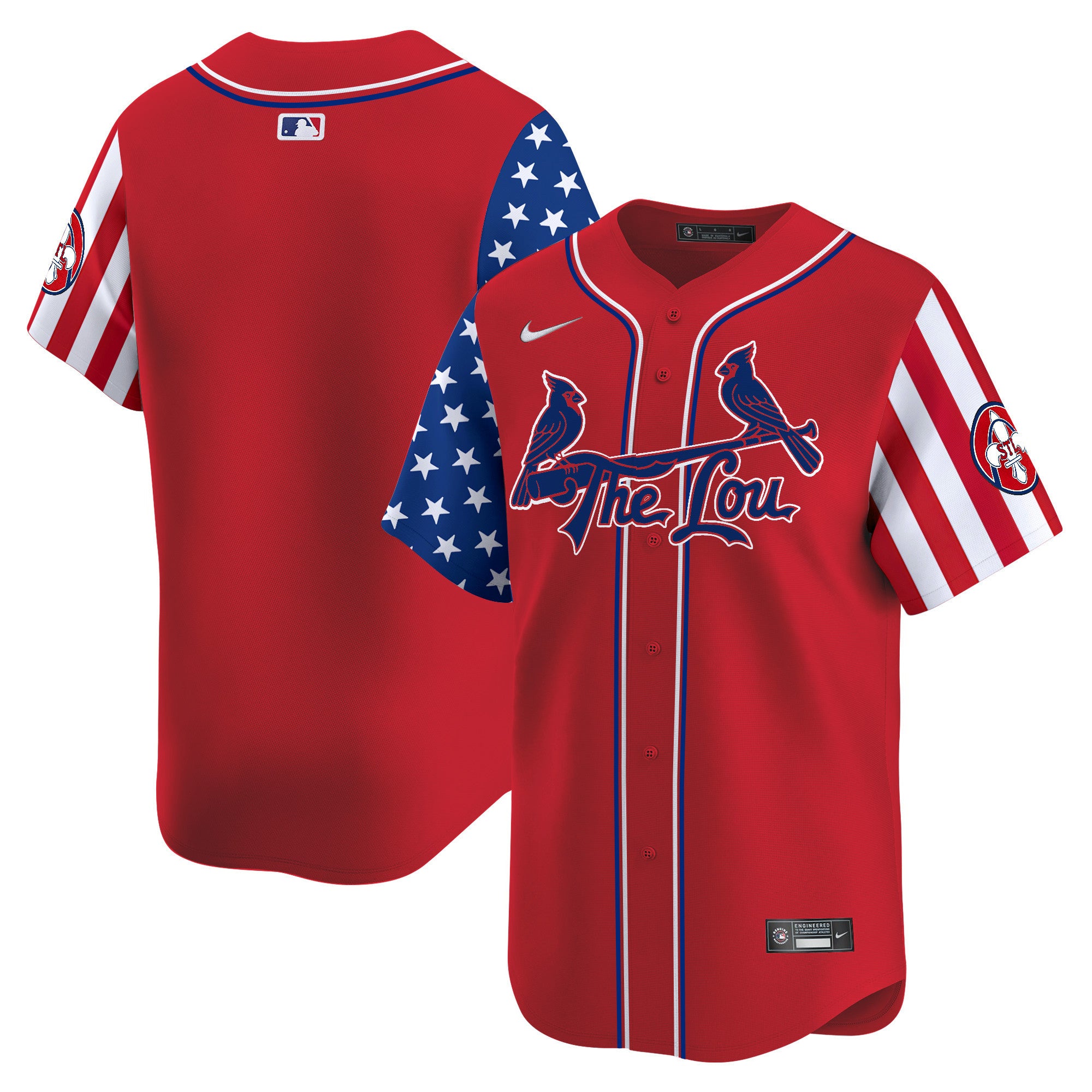 Men's St. Louis Cardinals 2024 Independence Day Vapor Premier Limited Jersey - All Stitched - Red, Team