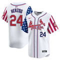 Men's St. Louis Cardinals 2024 Independence Day Vapor Premier Limited Jersey - All Stitched - White, Whitey Herzog