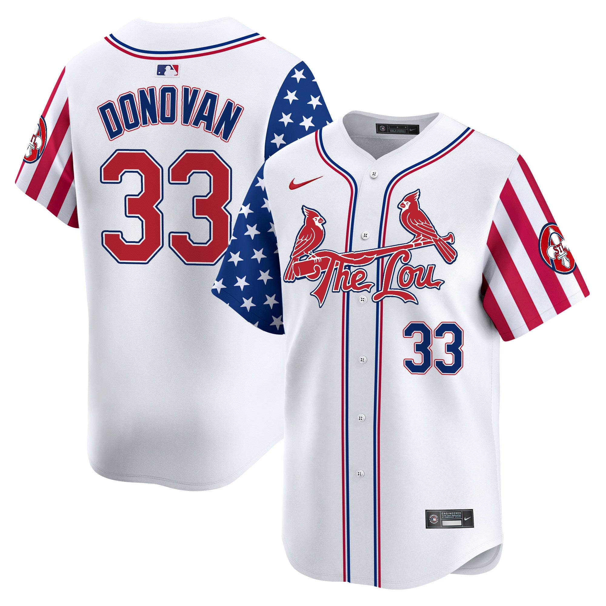 Men's St. Louis Cardinals 2024 Independence Day Vapor Premier Limited Jersey - All Stitched - White, Brendan Donovan
