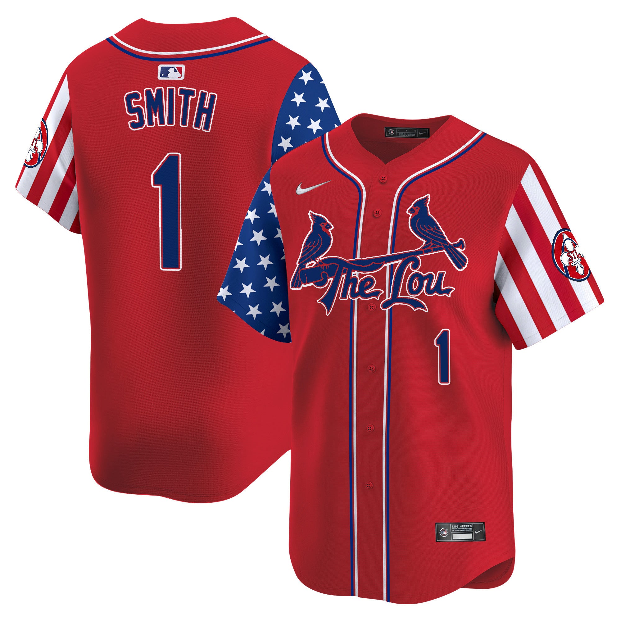 Men's St. Louis Cardinals 2024 Independence Day Vapor Premier Limited Jersey - All Stitched - Red, Ozzie Smith