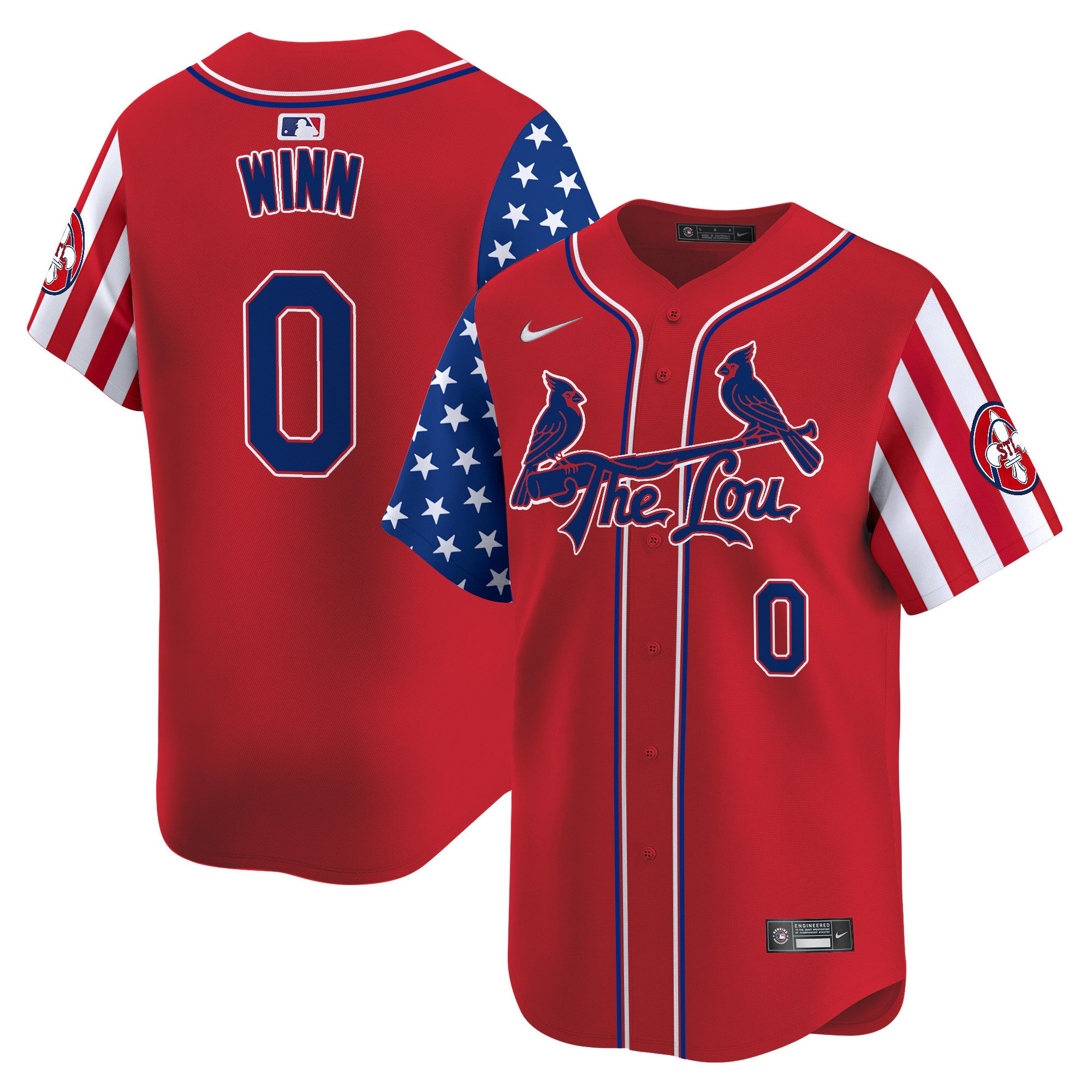 Men's St. Louis Cardinals 2024 Independence Day Vapor Premier Limited Jersey - All Stitched - Red, Masyn Winn