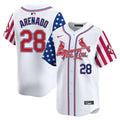 Men's St. Louis Cardinals 2024 Independence Day Vapor Premier Limited Jersey - All Stitched - White, Nolan Arenado