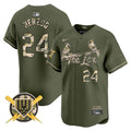 Men's St. Louis Cardinals Armed Forces Day Vapor Premier Limited Jersey - All Stitched - Green, Whitey Herzog