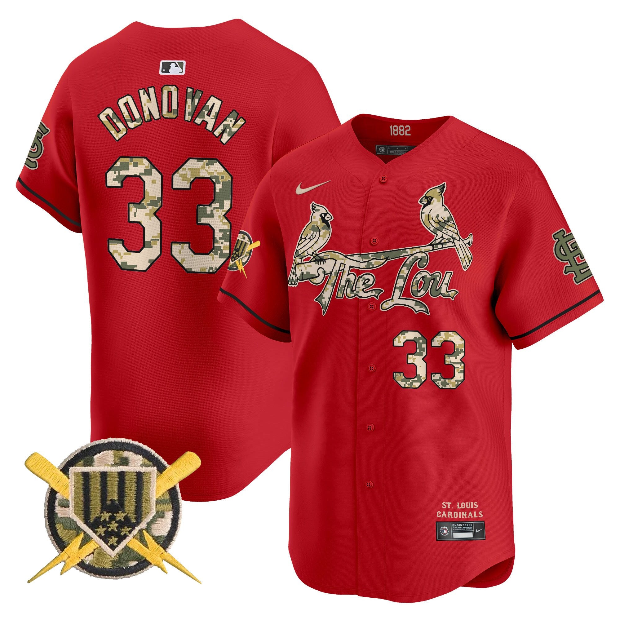 Men's St. Louis Cardinals Armed Forces Day Vapor Premier Limited Jersey - All Stitched - Red, Brendan Donovan
