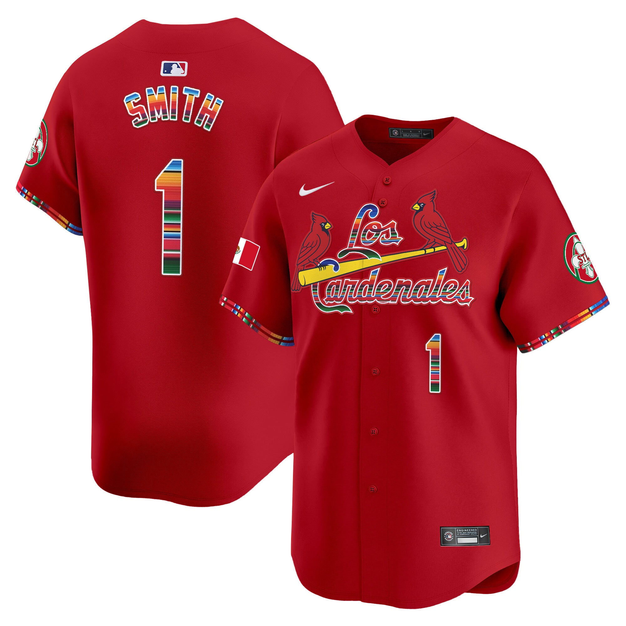 Men's St. Louis Cardinals Fiesta Cardenales Vapor Premier Limited Jersey - All Stitched - Red, Ozzie Smith