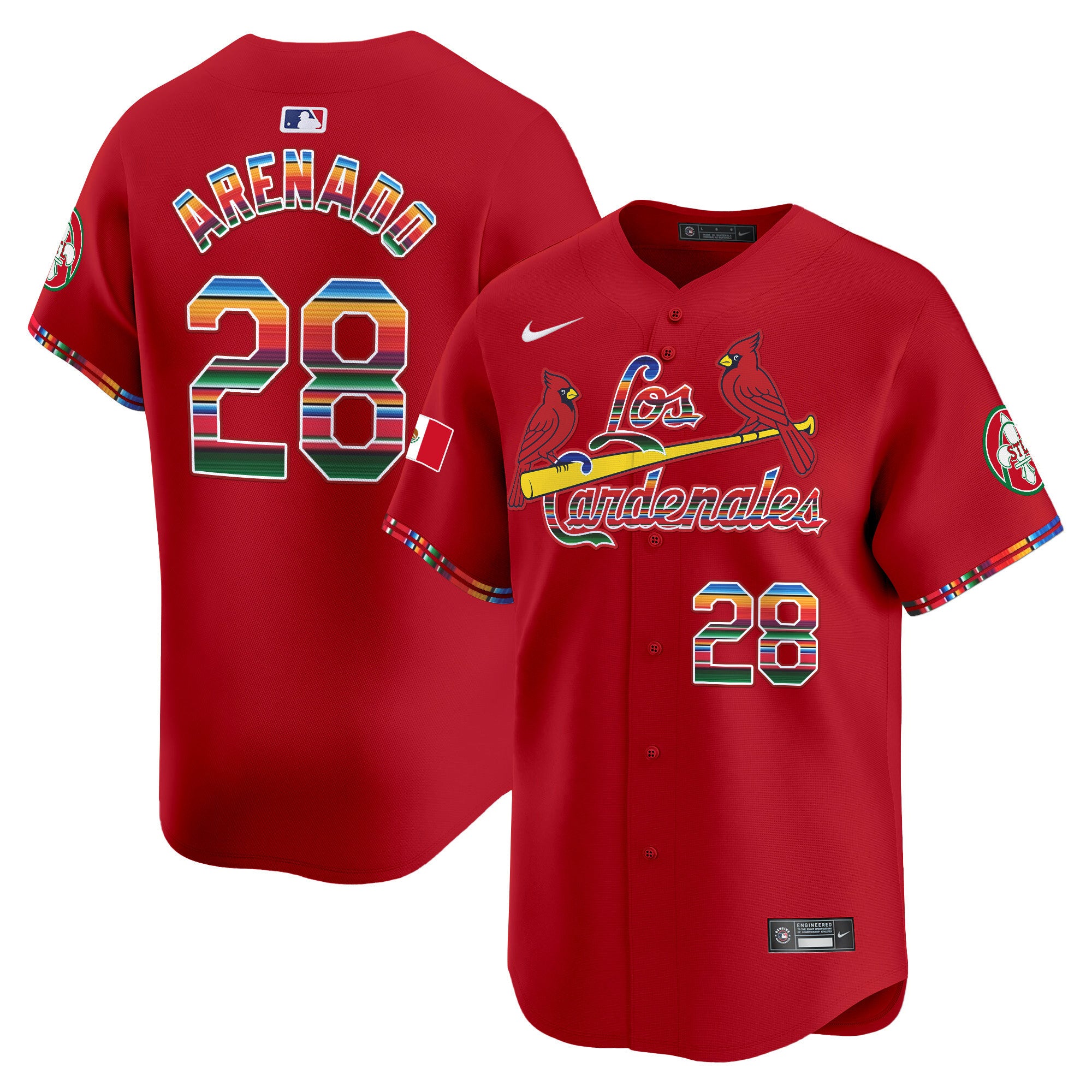 Men's St. Louis Cardinals Fiesta Cardenales Vapor Premier Limited Jersey - All Stitched - Red, Nolan Arenado