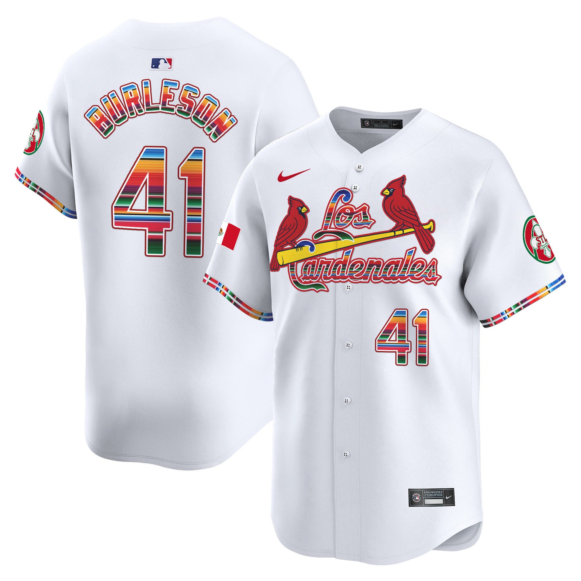 Men's St. Louis Cardinals Fiesta Cardenales Vapor Premier Limited Jersey - All Stitched - White, Alec Burleson