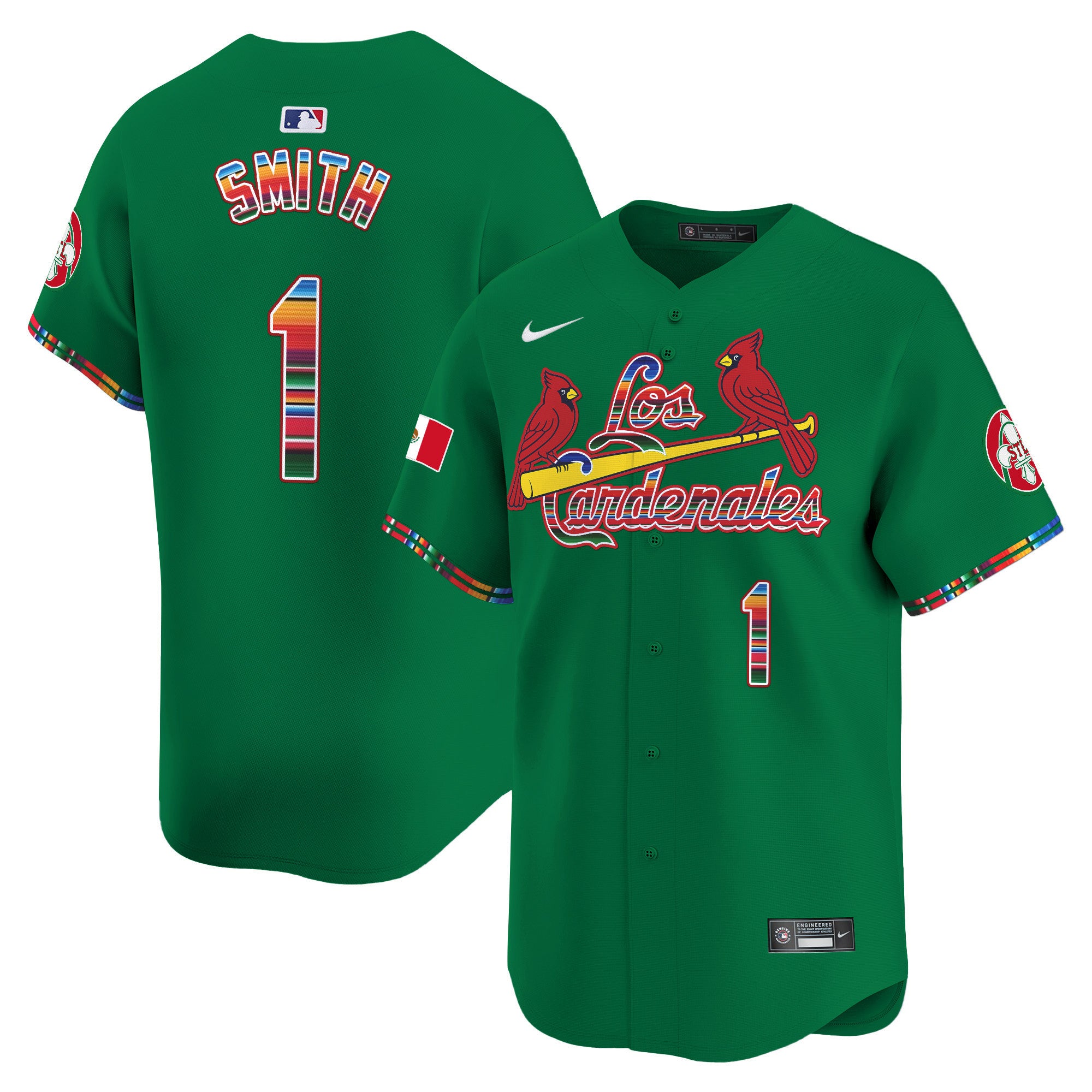 Men's St. Louis Cardinals Fiesta Cardenales Vapor Premier Limited Jersey - All Stitched - Green, Ozzie Smith